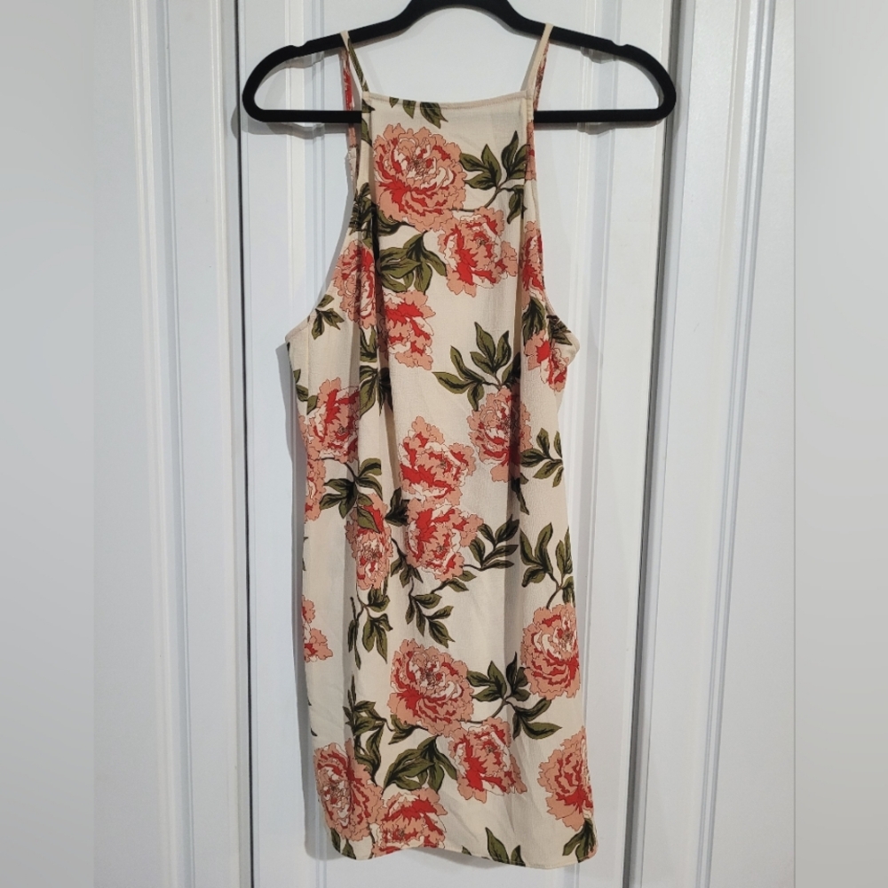 Show Me Your Mumu Travelors Slip Dress, Floral Sleeveless, Cream, Pink, Size Med